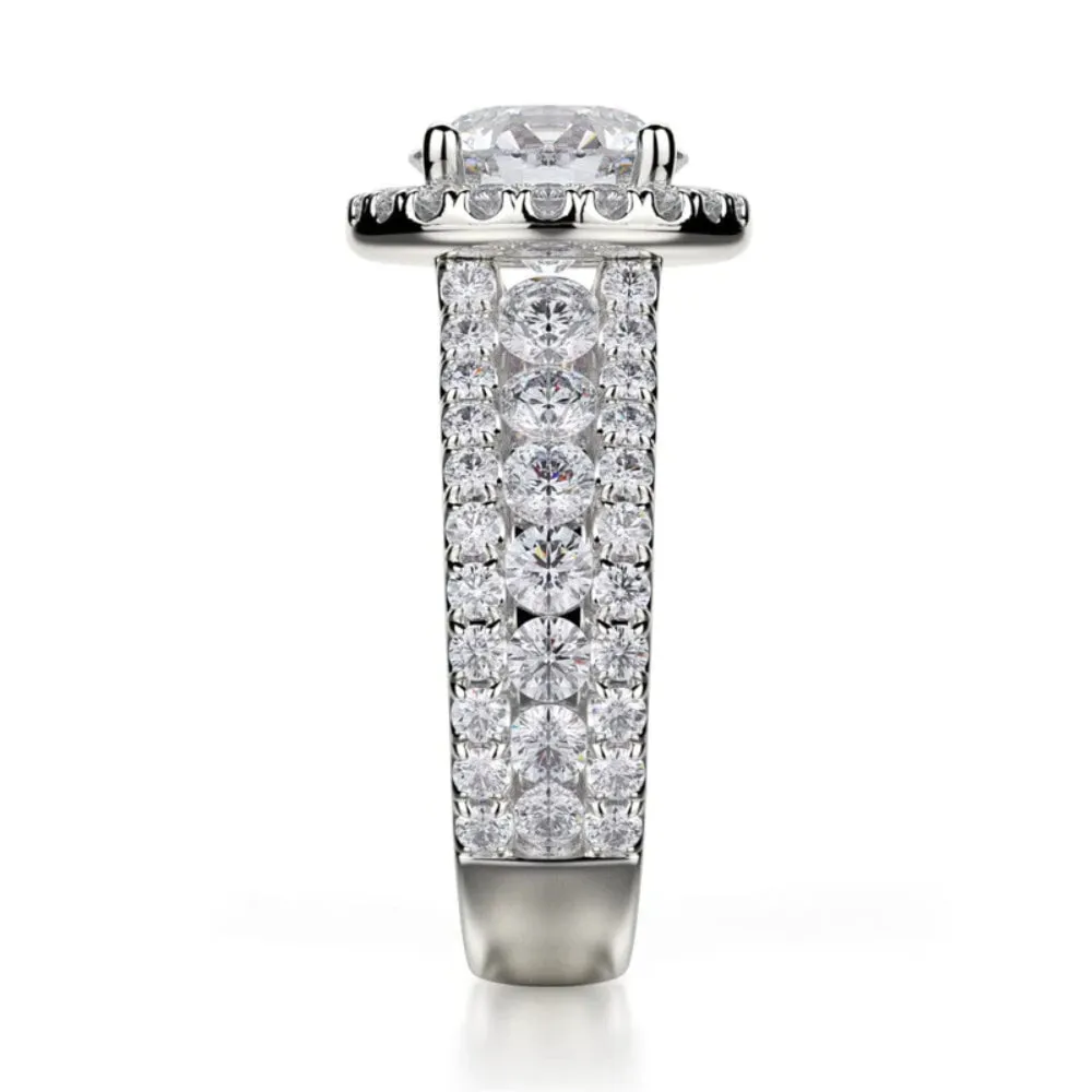 Michael M Round Diamond Halo Engagement Ring