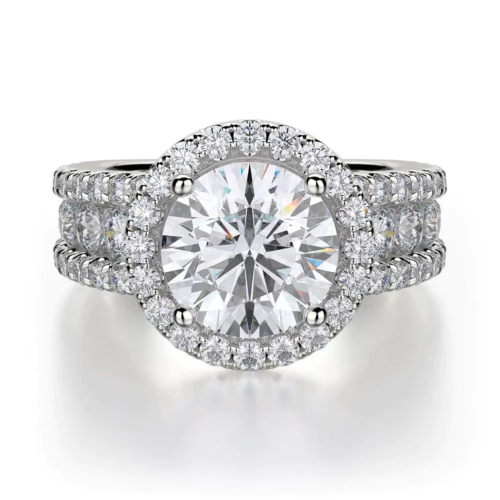 Michael M Round Diamond Halo Engagement Ring