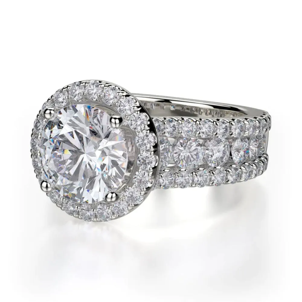 Michael M Round Diamond Halo Engagement Ring