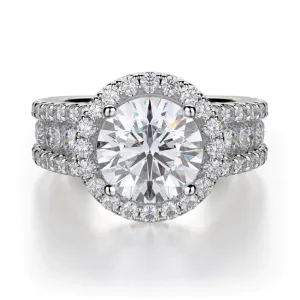Michael M Round Diamond Halo Engagement Ring