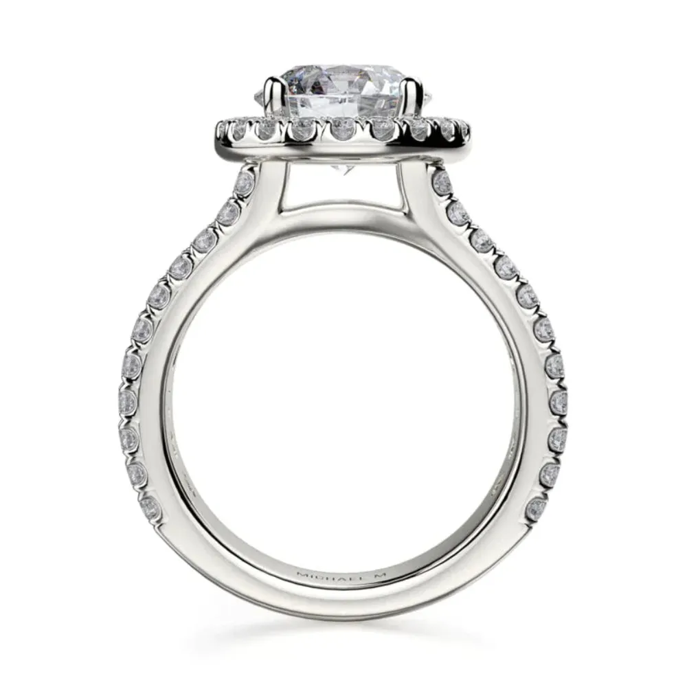 Michael M Round Diamond Halo Engagement Ring