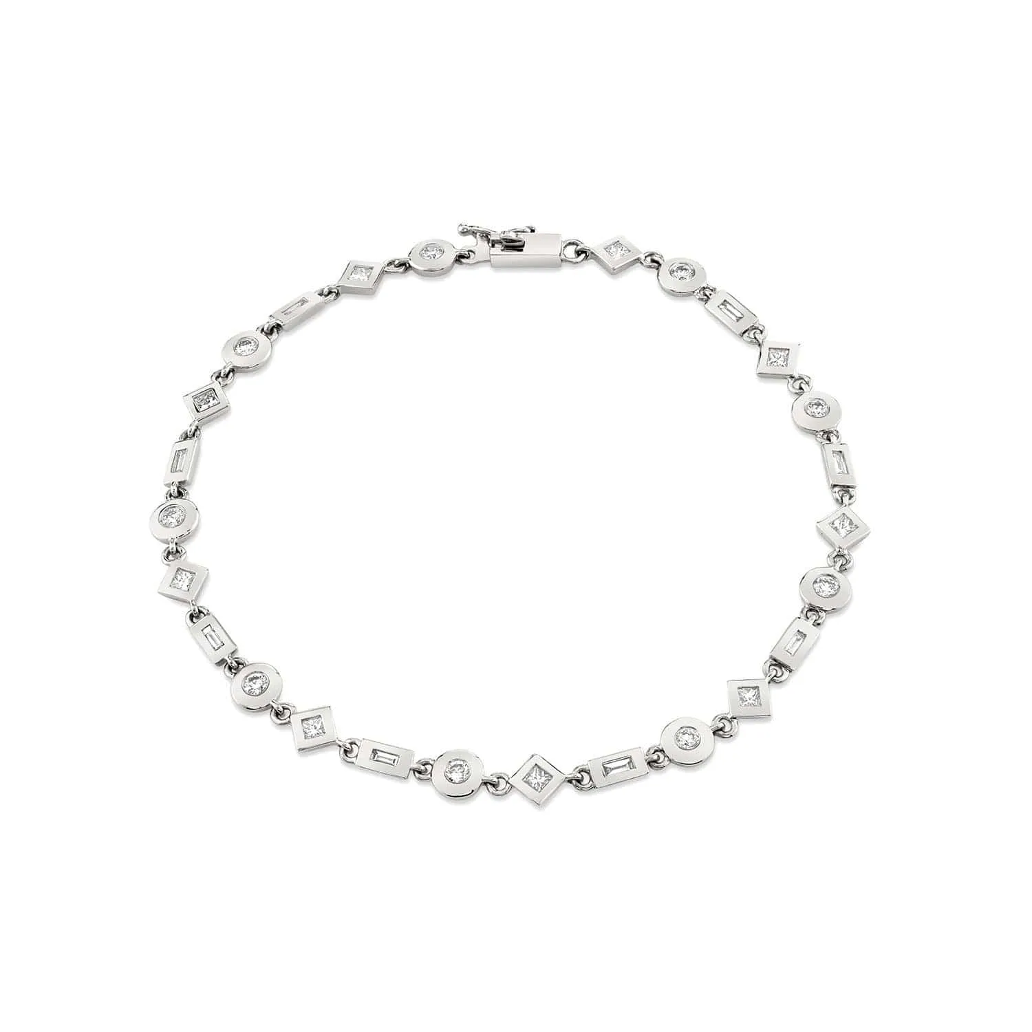 Mixed Shape Bezel Tennis Bracelet BR410