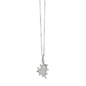 Monica Rich Kosann Petite Pave White Sapphire Heart Necklace