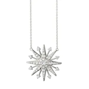 Monica Rich Kosann Silver & White Sapphire Star Necklace