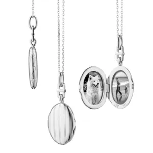 Monica Rich Kosann Slim "Eve" Oval Pinstripe Locket