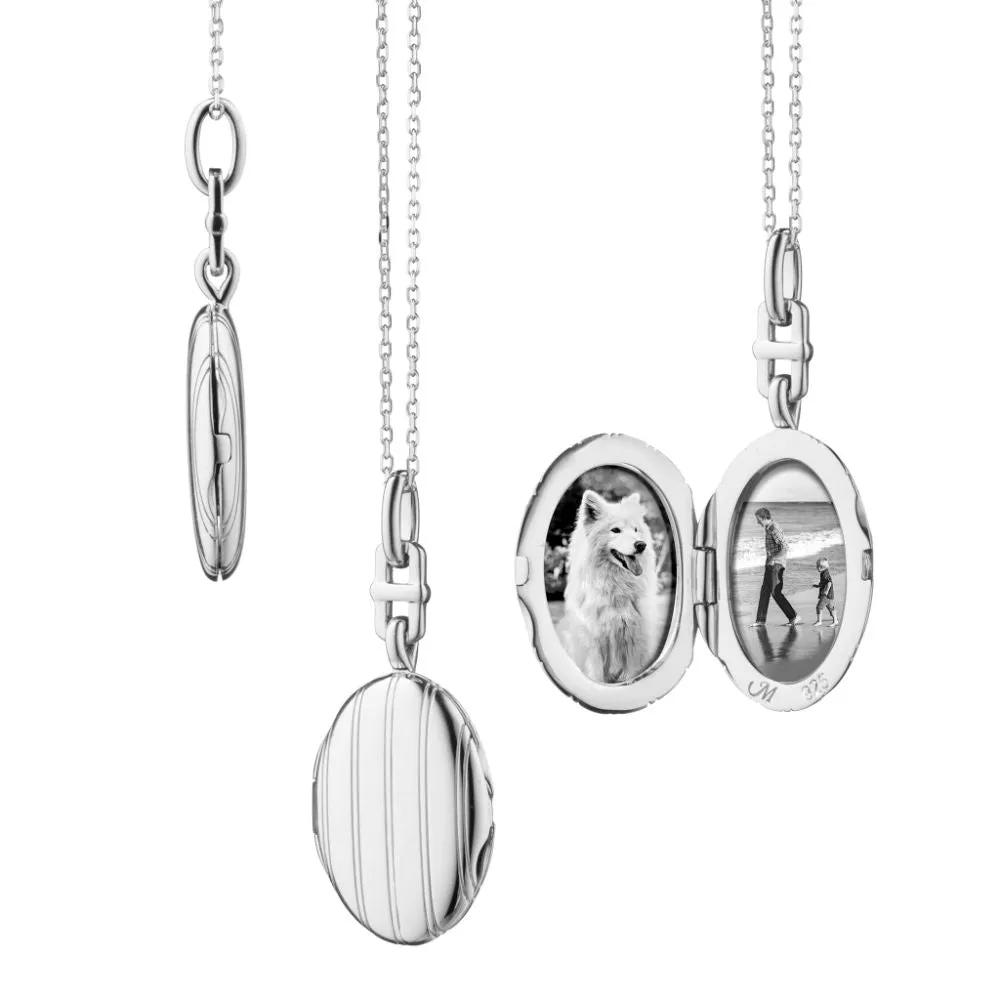 Monica Rich Kosann Slim "Eve" Oval Pinstripe Locket