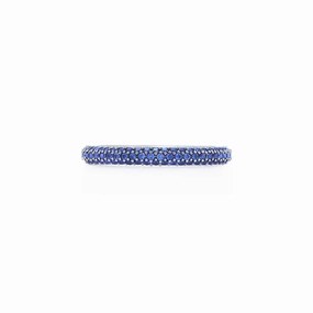 Moonlight 3-Row Ring with Pav Sapphires