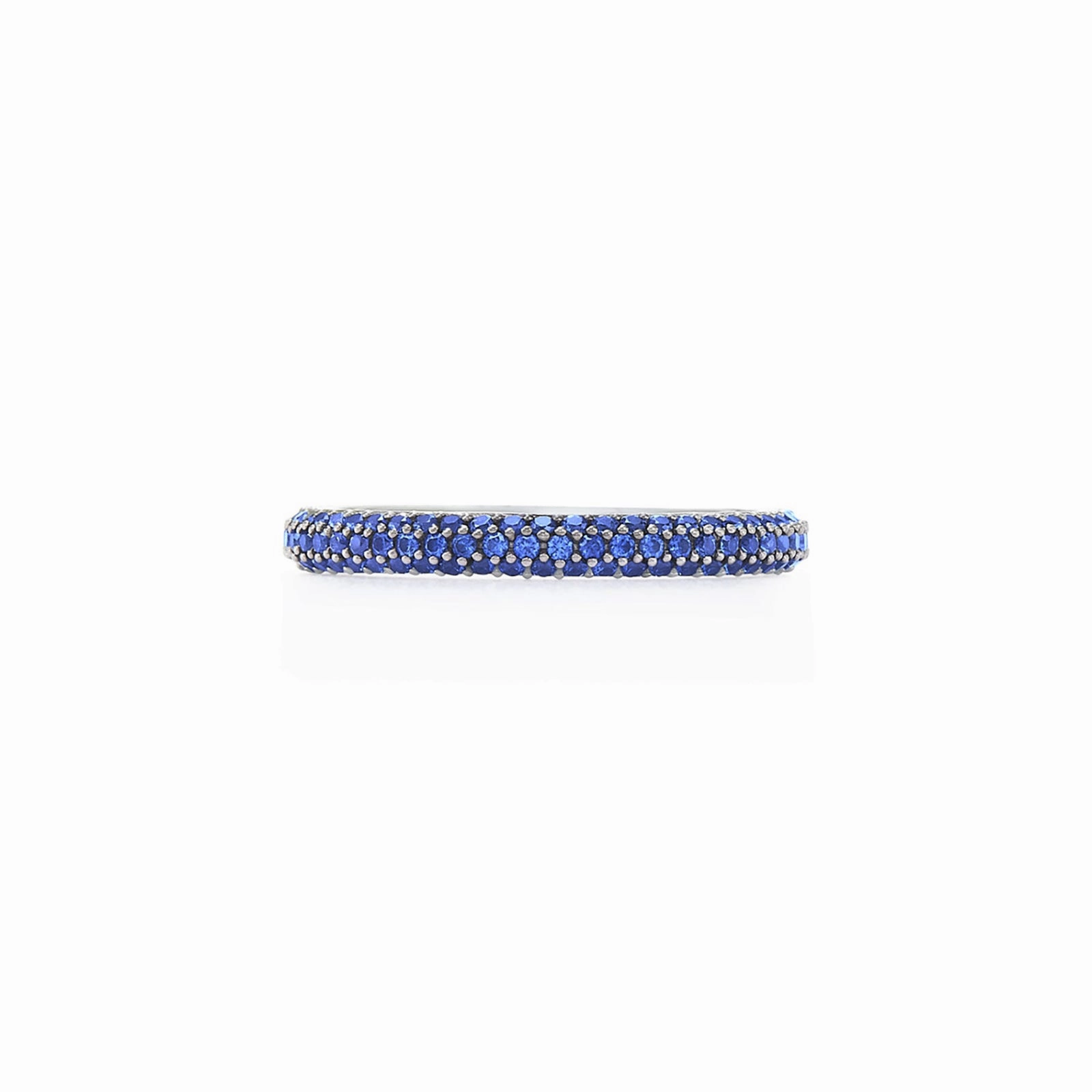 Moonlight 3-Row Ring with Pav Sapphires