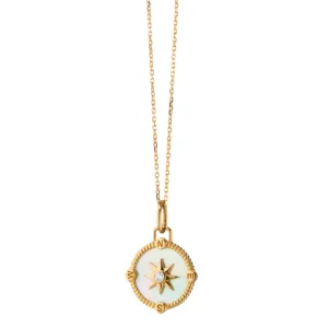 MRK 18k Mother of Pearl Mini "Adventure" Compass Charm