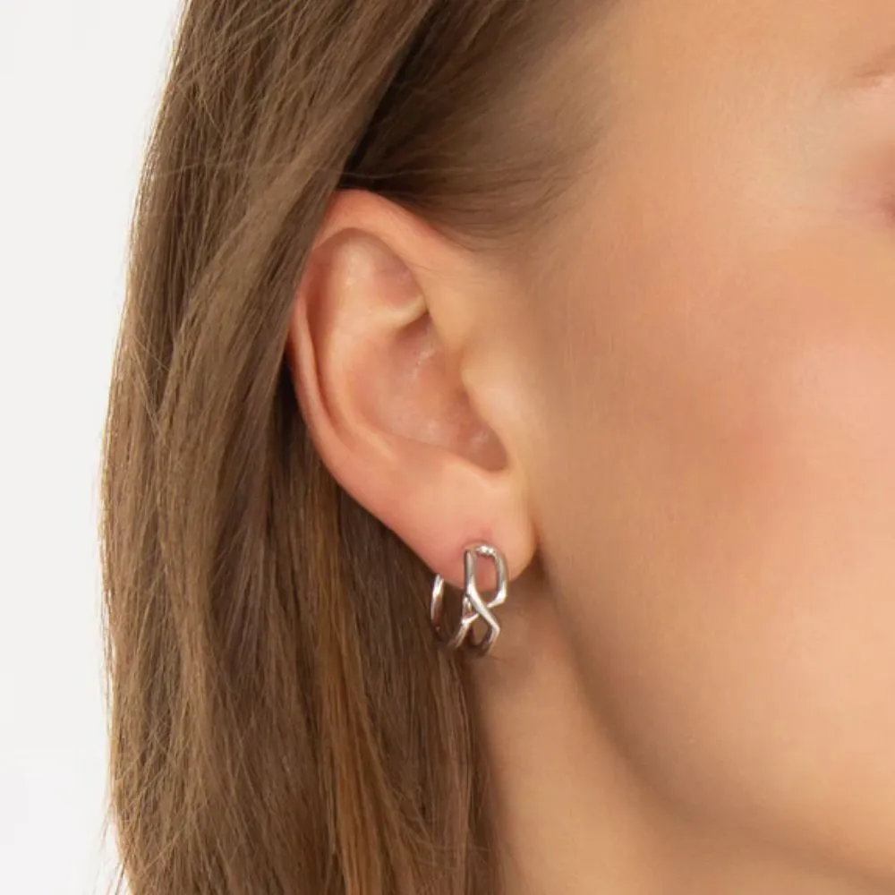 MRK "The Symbol"  Sterling Silver Infinity Hoop Earrings