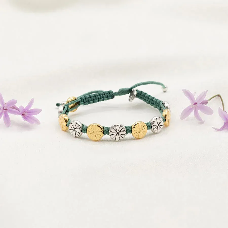 My Saint My Hero Be Kind Human Bloom Bracelet-Silver and Gold