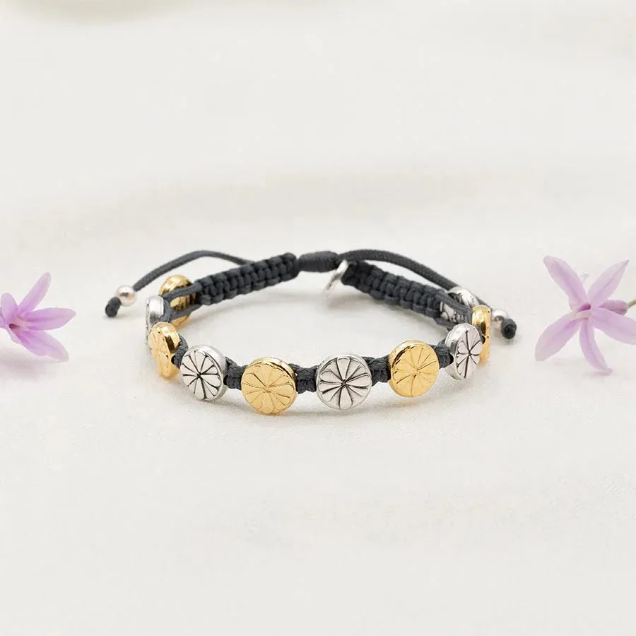 My Saint My Hero Be Kind Human Bloom Bracelet-Silver and Gold
