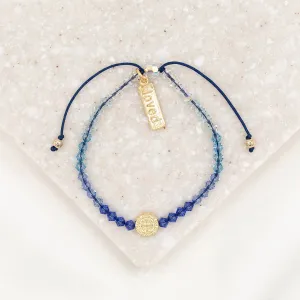 My Saint My Hero BeCause We Care - Blue Ombr Crystal Bracelet