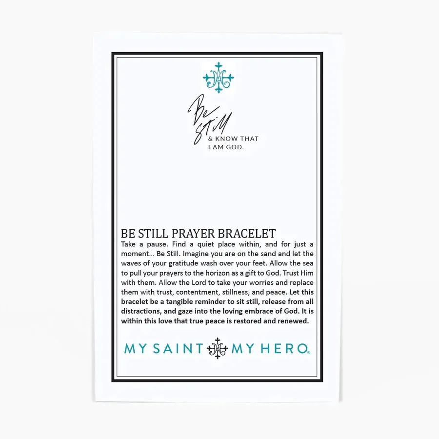 My Saint My Hero Black Agate Be Still Prayer Bracelet