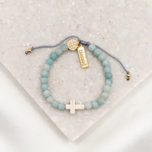 My Saint My Hero Divine Grace Amazonite Cross Bracelet