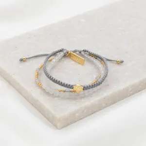 My Saint My Hero Frosted Quartz Be Still Prayer Bracelet