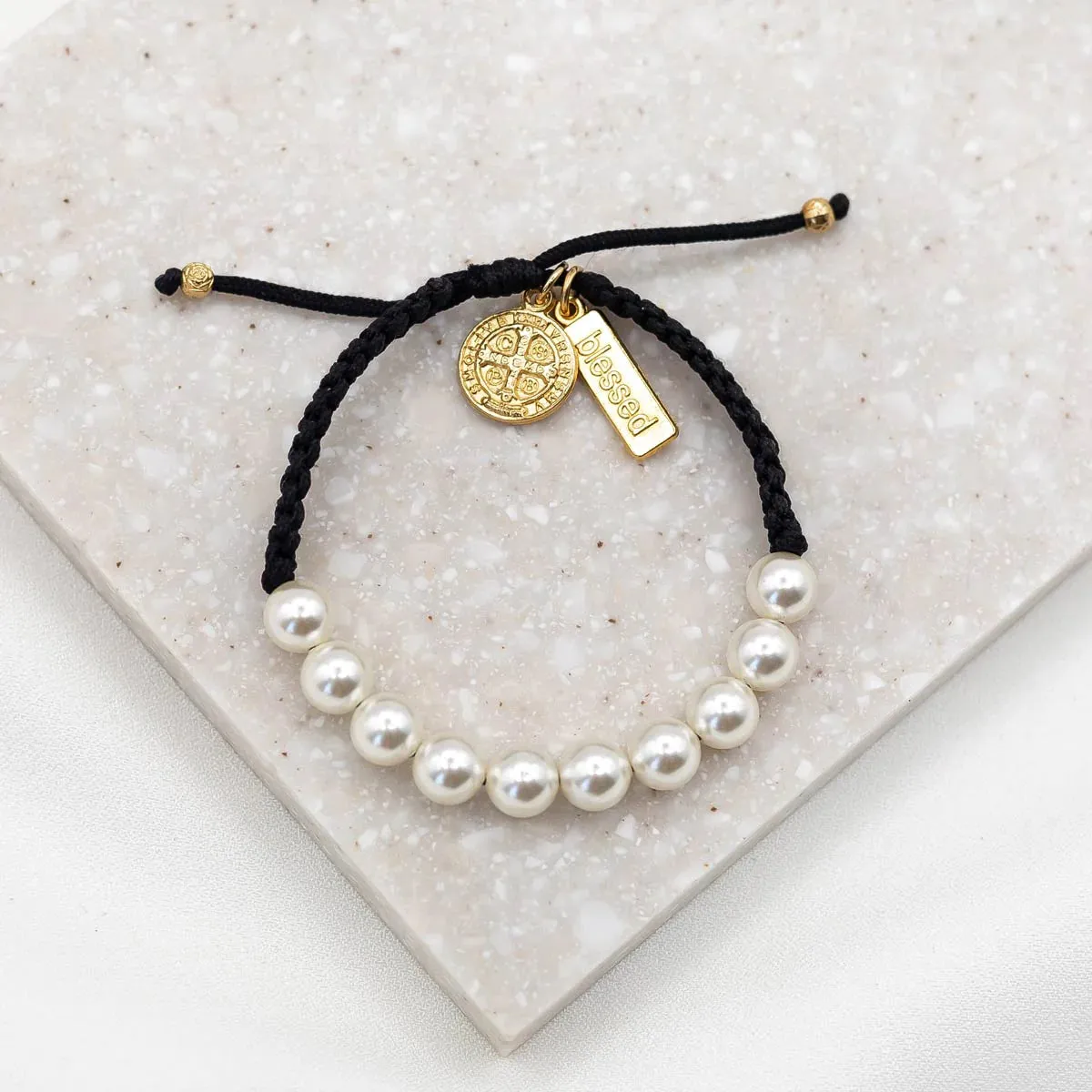 My Saint My Hero "She is Radiant" Pearl Crystal Bracelet