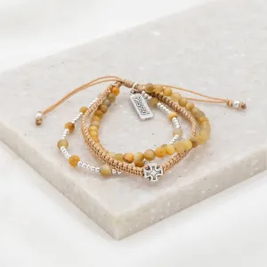 My Saint My Hero Tiger's Eye Be Still Prayer Bracelet