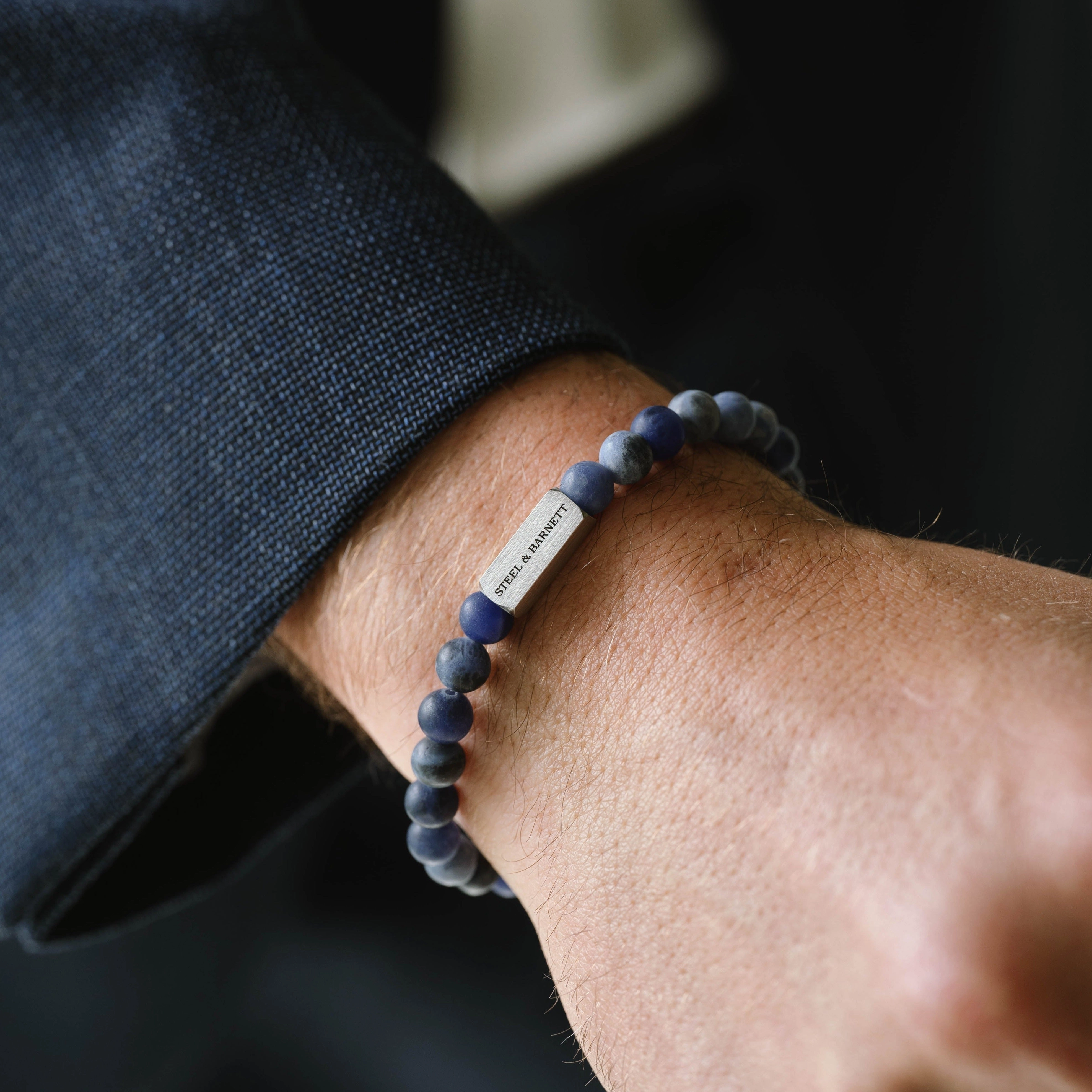 Natural Ned 6mm Round Gemstone Bracelet Matt Sodalite SBNN/006S
