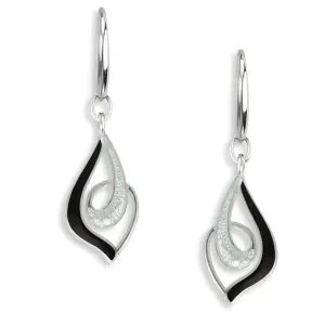 Nicole Barr Black Marquise Wire Earrings