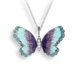 Nicole Barr Blue Butterfly Enamel Pendant