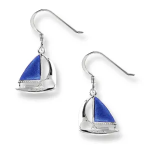 Nicole Barr Blue Enamel Sailboat Earrings