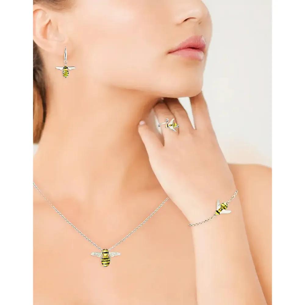 Nicole Barr Yellow Bee Wire Earrings