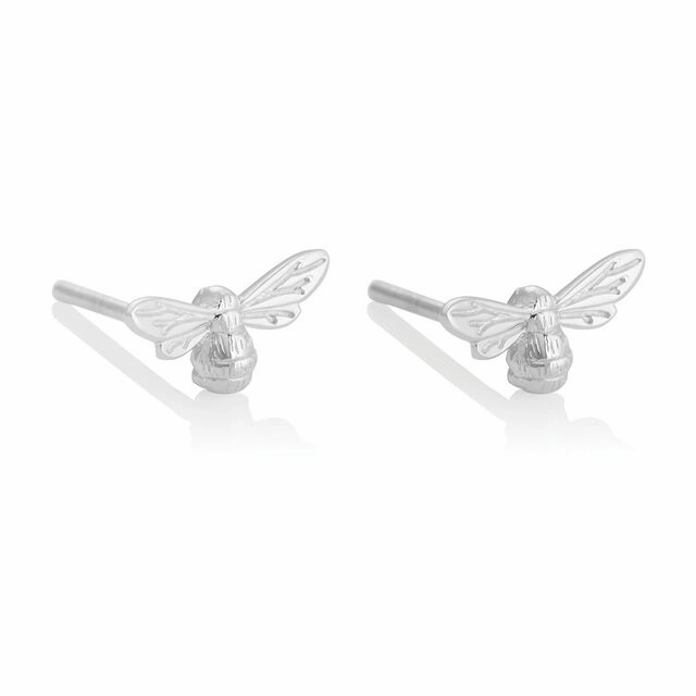 Olivia Burton Lucky Bee Silver Stud Earrings OBJAME22N