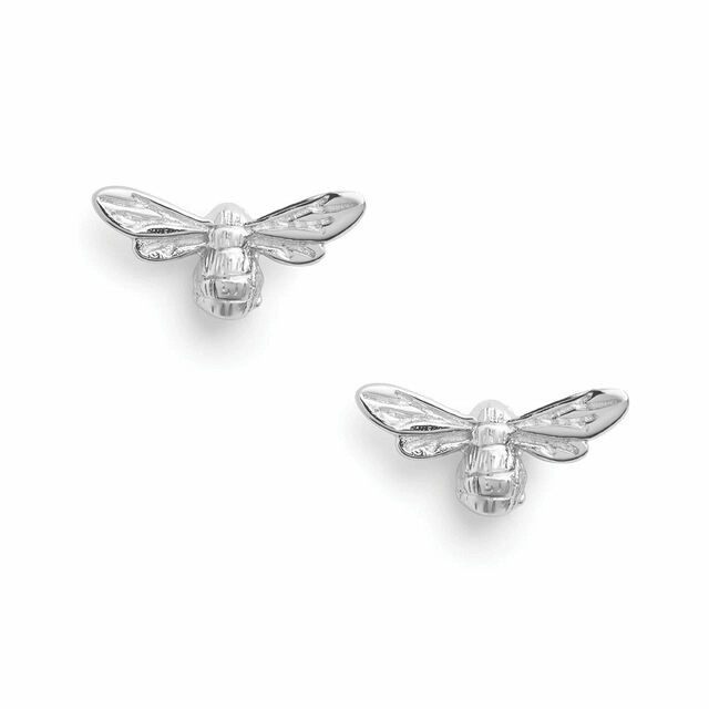 Olivia Burton Lucky Bee Silver Stud Earrings OBJAME22N
