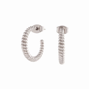 Olivia Burton Rope Twist Silver Hoop Earrings OBJCOE128