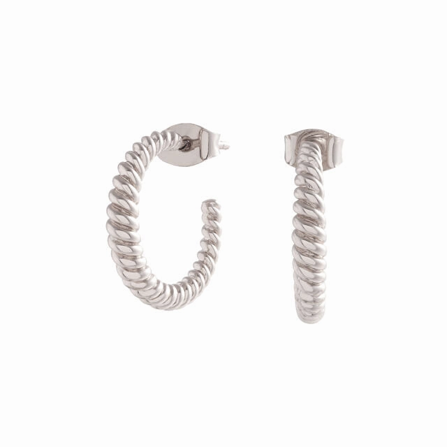 Olivia Burton Rope Twist Silver Hoop Earrings OBJCOE128