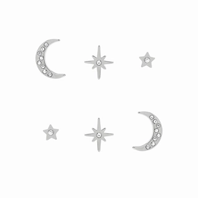 Olivia Burton Silver Celestial Stud Earrings Set 24100063