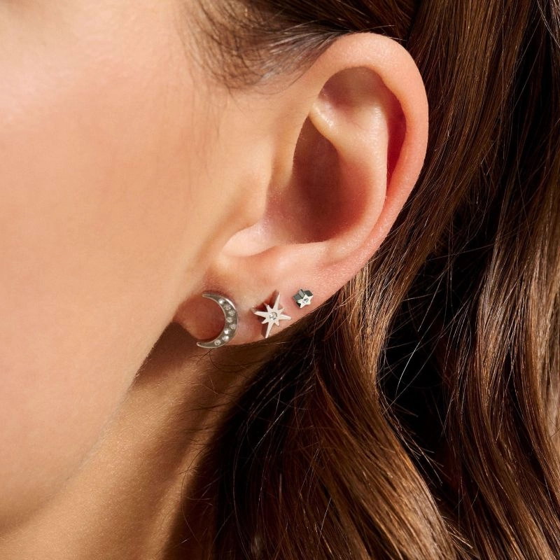 Olivia Burton Silver Celestial Stud Earrings Set 24100063