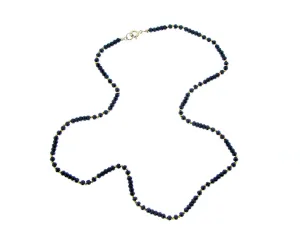 Onyx and yellow gold bead necklace