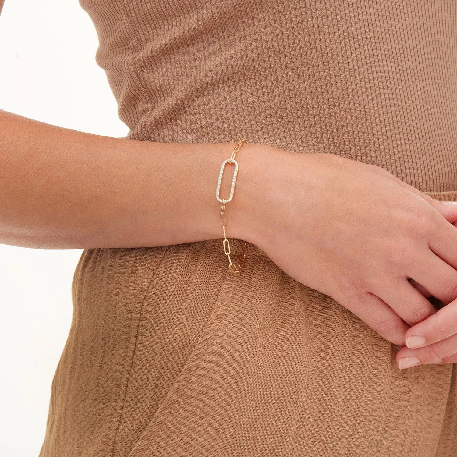 Pave Singleton Bracelet BR356