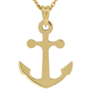 Pendentif ancre de marine en or jaune.
