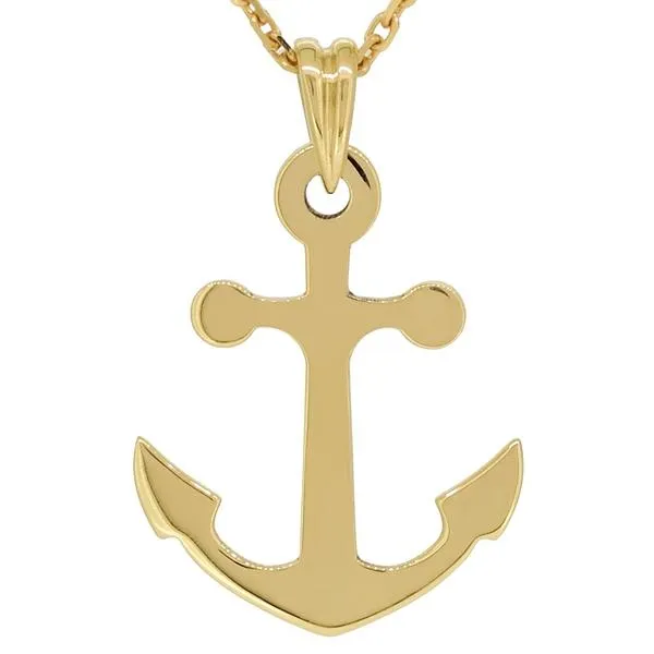 Pendentif ancre de marine en or jaune.