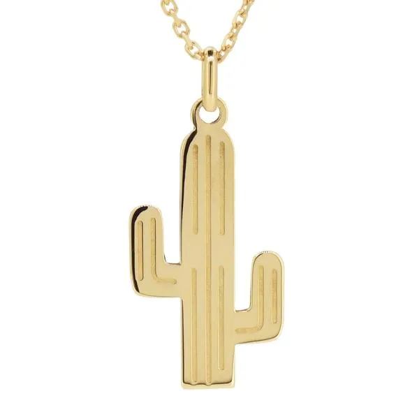 Pendentif cactus en or jaune