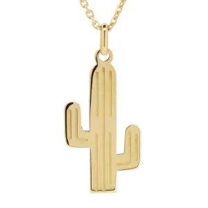 Pendentif cactus en or jaune