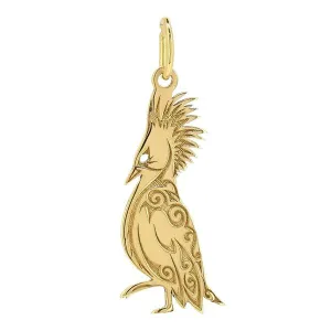 Pendentif cagou en or jaune.