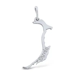 Pendentif carte d' Ouva en argent