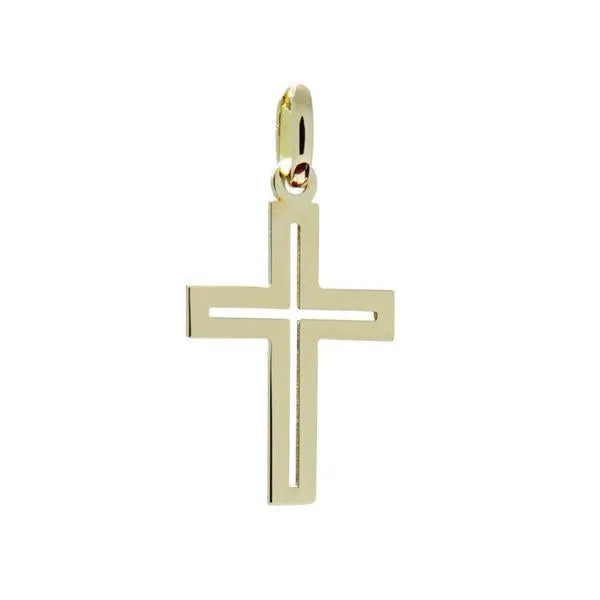 Pendentif croix en or jaune.