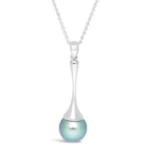 Pendentif en argent et perle de Tahiti.
