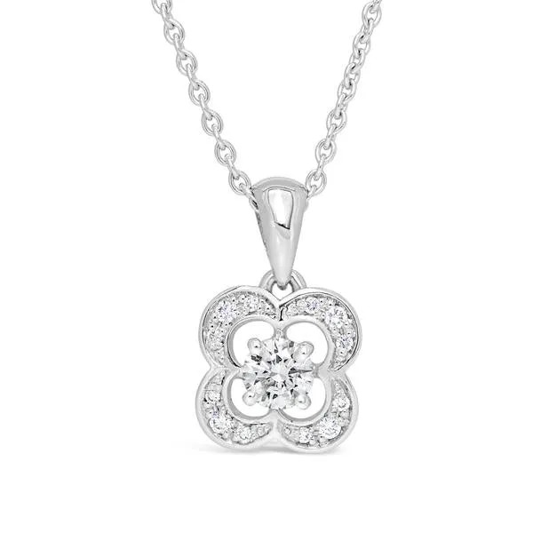 Pendentif en or blanc serti de diamants.