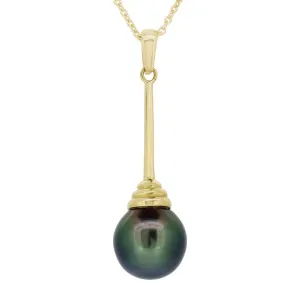 Pendentif en or jaune 1 Perle de Tahiti 11.6/12.5 mm.
