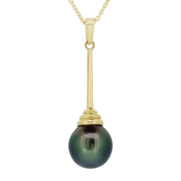 Pendentif en or jaune 1 Perle de Tahiti 11.6/12.5 mm.
