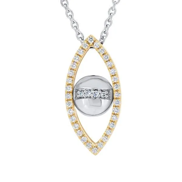 Pendentif en or jaune et blanc serti de diamants