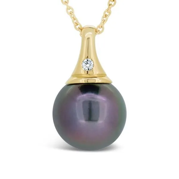 Pendentif en or jaune et perle de Tahiti.