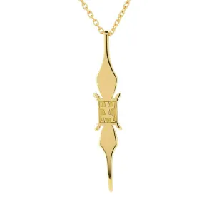 Pendentif flche faitiere en or jaune.