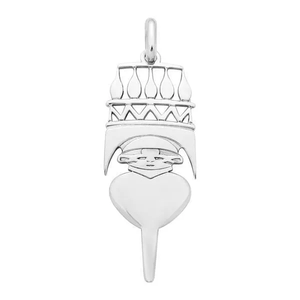 Pendentif flche faitire en argent.